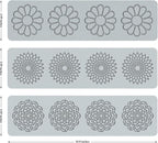 Embossing Lace Fondant Molds, Multi Circle Flowers Lace Mat Wedding Cake Decoration Tool, Rattan Shaped Cupcake Mat Silicone Molds Set of 3