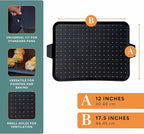 Baking & Frying Pan Splatter Screen Beckon Ware | USA Brand | 17.5 x 12 Inch Black, Multi-Use Silicone Baking Rack for Oven, and Stove – Grease Splash Guard, Baking Supplies, Pastry Sheet