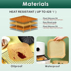 505 PCS Air Fryer Liners Disposable, 8 inch Square Parchment Paper Liners, Heavy-Duty Air Fryer Liners for 5-8 QT Basket, Non-Stick & Oil-Proof Parchment Paper for Microwave