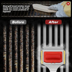 Grill Brush Bristle Free with 2 Cleaning Brush Heads, Cleaning with Steam Technology, Replaceable Brush Heads & Scraper Tool for Stainless-Steel Grates Grill Brush with Stainless Steel Spatula