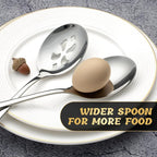 6 Piece Stainless Steel Serving Spoon Set - 3 Large, 3 Slotted,Dishwasher Safe,10-Inch,for Parties/Kitchen/Buffet/Catering