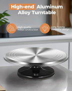 Kootek Aluminium Alloy Revolving Cake Stand 12 Inch Rotating Cake Turntable for Cake, Cupcake Decorating Supplies