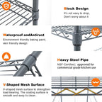 Land Guard 5 Tier Storage Racks and Shelving - 48" L x 20" W x 72" H Heavy Steel Material Pantry Shelves - Each Unit Loads 350 Pounds Wire Shelf, Suitable for Warehouses, Closets, Kitchens…