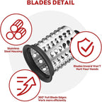 Stainless Steel Slicer Shredder & Cheese Grater Attachment for Kitchenaid Stnad Mixer - 4 Blades Salad Maker with Grinding Powder Function by FGREEBLE