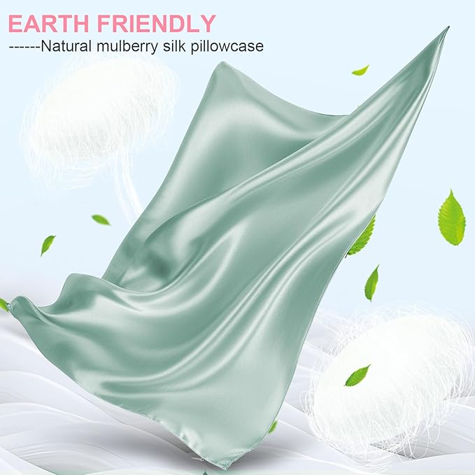 Mulberry Silk Pillow Cases 2 Pack King Size 20x36 Inches with Hidden Zipper, Ultra Smooth and Soft Breathable Cooling Silk Satin Pillowcase Set of 2, Better for Hair and Skin, Gifts for Women Men