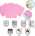 Fondant Impression Mats Molds, Knitting with Button Silicone Chocolate Molds (5 Packs), Sweater Design Knit Impress Texture Stamp Mat for Baby Shower, Birthday Cake Decorating Cupcakes Topper