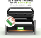 Bonsenkitchen Vacuum Sealer Machine, Globefish Technology for Perfect Vacuum Sealing, Powerful Low-Noise Food Vacuum Sealer with Easy Handle Design, Built-in Cutter and Bag Storage, 2 Bag Rolls