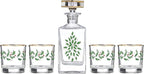 Lenox 896709 Holiday 5-Piece Decanter & Whiskey Glass Set, Christmas Dinnerware, Hosting