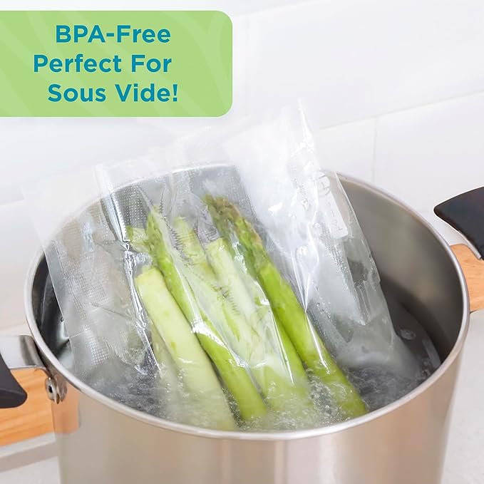 Home Logic Vacuum Bags for Food Sealer Rolls 3"x11" 20ft long rolls 3pk for Freezer and Sous Vide - Microwave Safe clear