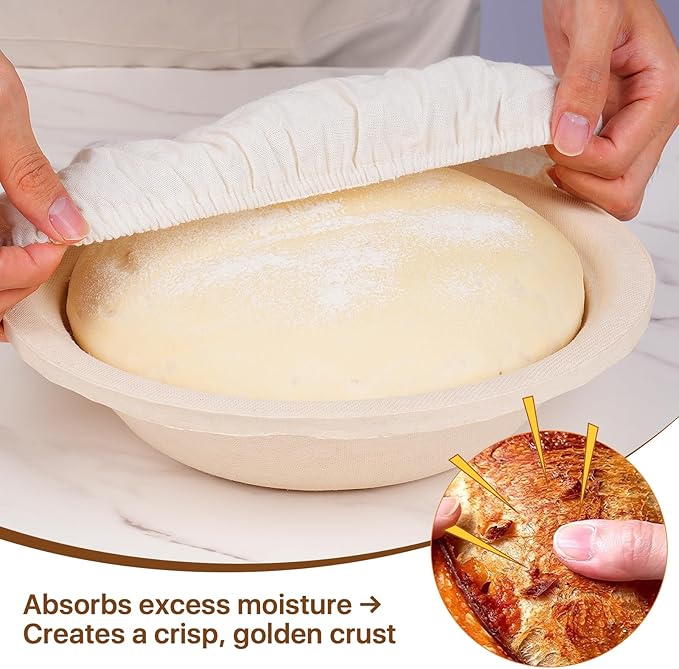 Non-Stick 11‘’ Oval Wood Pulp Banneton Bread Proofing Basket, Sourdough Banneton Basket, Bread Making Tool Brotform Sourdough Bread Baking Supplies