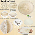 Complete Sourdough Starter Kit with 9" Rattan Banneton & 40oz Glass Jar - Bread Baking Supplies Set Includes Dough Whisk, Lame, Acacia Wood Spatula - Gift Set by Delight Source