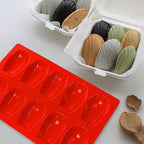 Madeleine Pans for Baking, Non-stick Silicone Madeleine Cookies Trays for Baking, 3Pcs Shell Shape Madeleine Mold Cake Pans (Regular(10-Cavity))