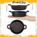 Mini Cast Iron Skillets 5 x 5 x 1.3 Inch Cast Iron Pan Small Ramekin Set Black Casserole Dish Cookware Oven Safe Mini Skillets for Kitchen Indoor Outdoor Picnic (4 Pack)