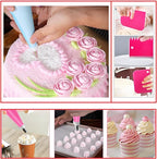 90 Pcs Cake Decorating Kit with Cake Turntable,Cake Leveler,24 Numbered Icing Piping Tips,2 Spatulas,3 Comb Scrapers,2 Couplers,5 Bag Ties and 50 Disposable Pastry Bags