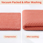 Homaxy 100% Cotton Waffle Weave Kitchen Dish Cloths, Ultra Soft Absorbent Quick Drying Dish Towels, 12 x 12 Inches, 6-Pack, Coral