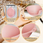 2 Pcs Upgraded Silicone Sourdough Bread Proofing Basket with Handles - Reinforced Rim Support, 9 Inch Round Foldable Bowls for Sourdough Bread Baking, Oven & Dishwasher Safe-BPA Free (Green+Pink)