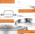 DELARLO Tri-ply Stainless Steel Frying Pan Set with Lid 8" 10" 12" large Skillets Induction Chef's Pan,Pots and Pans Set Kitchen Cookware Frying Pan Set Dishwasher and Oven Safe