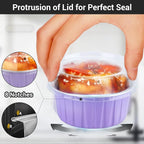 EUSOAR Disposable Ramekins with Lids, 5oz 100pcs Muffin Liners Cups with Lids, Creme Brulee Foil Ramekins, Aluminum Foil Cupcake Baking Cups, for Party Favor Birthday -Light Purple