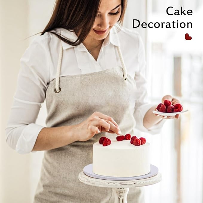 10-Pack Round White Cake Drum Board 10 Inch Sturdy 1/2 Inch Thick Full Wrap Edge Cake Base for Heavy Tiered Cakes(10" White)