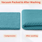 Homaxy 100% Cotton Waffle Weave Kitchen Dish Cloths, Ultra Soft Absorbent Quick Drying Dish Towels, 12 x 12 Inches, 6-Pack, Lake Blue