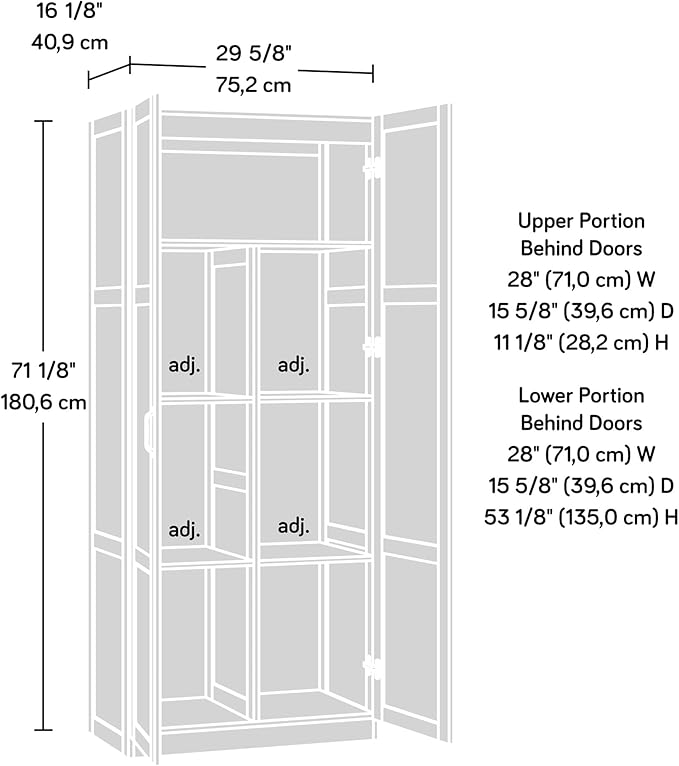 Sauder Select Storage Cabinet/ Pantry cabinets, White finish