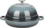 Enameled Cast Iron Dutch Oven Pot with Lid, Round Bread Oven for Homemade Sourdough Bread Baking, 6 Quart, Slateblue