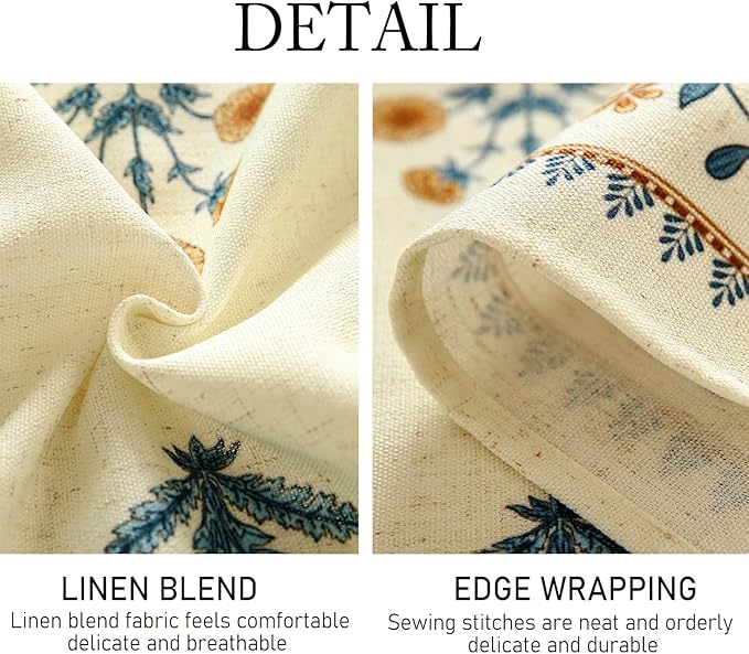 ISAENNE Designer French Pale Yellow Small Square Tablecloth,Linen Floral Table Cloth,Wrinkle Resistant Decor Tablecloths for Dining Thanksgiving Banquet Kitchen Party,55"*55"-Estevan A