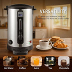 10L Coffee Urn Stainless Steel Double-Wall, 50-Cup Commercial Coffee Maker with Keep-Warm Function, Coffee Pot for Events, Offices, Parties, and Catering