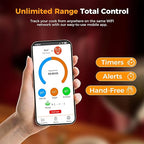 Smart Wireless Meat Thermometer,Digital Cooking Thermometer with Dual High-Accuracy Sensors,Ceramic Heat-Resistant Probe, Instant Read LCD & App Control for Kitchen,BBQ,Oven,Grill,Air Fryer
