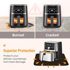 Heat Resistant Mats for Countertop - Fireproof 16x20in Heat Resistant Mats for Air Fryer - Kitchen Countertop Protector for Air Fryer, Coffee Maker, Stand Mixer, Toaster, Oven Brown - 2PCS