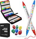 72 Colors Acrylic Paint Pens, Dual Tip Acrylic Paint Markers for Paper, Wood, Canvas, Stone, Rock Painting, Glass, Fabric, DIY, Ceramic, Art Supplies for Kids and Adults Drawing (Dot + Fine)