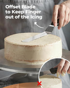 Kootek Angled Icing Spatula Set with 6", 8" & 10" Blade, Stainless Steel Offset Spatula Frosting Smoother Cake Spatulas for Cake Decorating, Baking