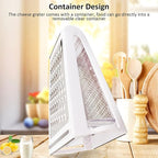 HYWHUYANG Cheese Grater, Reversible Box Grater with Two Sides, Food Grater with Storage Container, Vegetable Garlic Chopper Tool, Stainless Steel Grater for Kitchen