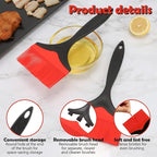Extra Large Silicone Basting Pastry Brush, 3.9in Wide Heat Resistant Silicone Basting Brush for Cooking Baking Grilling and Spreading Oil BBQ Sauce Butter Marinade, Dishwasher Safe, 3Pcs