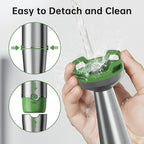 Immersion Blender Handheld Corded Hand Blenders Set 1100W, Trigger Variable Speed 5 in 1 Stick Emulsifier with Chopper, Whisk and Frother for Soup, Baby Food and Smoothies, Green