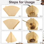 120 Count #4 Cone Coffee Filters 8-12 Cups, Disposable Natural Coffee Filters 4 Cone Paper Unbleached 4 Filters Paper Compatible with Ninja, Drip and Pour Over Coffee Maker