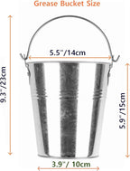Drip Grease Bucket & 15-Pack Liners for Traeger 20/22/34, Pit Boss, etc Pellets Smoke (Silver 15)