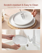 Famiware Milkyway Plates and Bowls Set, 18 Pieces Dinnerware Sets, Dishes Set for 6, White
