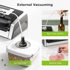 Bonsenkitchen Vacuum Sealer Machine, Globefish Technology for Perfect Vacuum Sealing, Powerful Low-Noise Food Vacuum Sealer with Easy Handle Design, Built-in Cutter and Bag Storage, 2 Bag Rolls