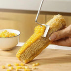 Corn peeler for corn on the cob+Corn fork set，stainless corn kernel remover tool ， Suitable for Home Kitchen