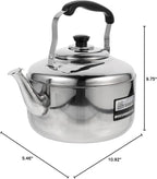 Cabilock 6L Stainless Steel Whistling Tea Kettle Large Capacity Stove Top Water Pot with Ergonomic Handle for Home Kitchen