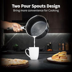 Hybrid Nonstick 1.5 QT Saucepan with Lid, Stainless Steel Honeycomb Pot with Two Pour Spouts,Compatible with All Cooktops,Dishwasher and Oven Safe