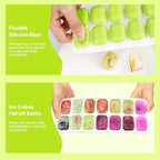 Ice Cube Trays 4 Pack, Airabc Silicone with Removable Lid, Easy-Release Flexible 14-cube Trays, LFGB Certified and BPA Free, Stackable Covers for Cocktail, Freezer