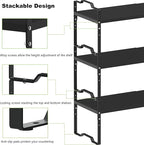 Expandable Shelf for Cabinet Organizer Adjustable Stackable Spice Rack at Kitchen and Bathroom more, Counter Countertop Cupboard Organization Pantry Storage(MEDIUM/2PACKS/BLACK)
