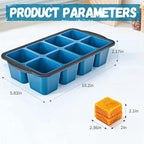 Ice Cube Tray For Freezer, 16 Large 1/2 Cub Cubes, Silicone Ice Trays For Freezer With Lid, Heavy-duty, Sturdy and Easy to Demold, Suitable for whisky, coffee, Herbs, Purees, 2-Pack