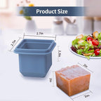 1/2 Cup Silicone Freezer Tray With Lid - Silicone Freezer Molds 8-Pack For meal prep & freezing of various sauces and other dishes, makes 8 perfect 1/2 cup portions cubes (Blue 8 Pack)