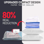 VMstr 18 Pack Travel Vacuum Storage Bags with High Pressure Electric Pump(DC Power), Carry-on Size Space Saver Compression Bags for Clothes, Luggage & Packing