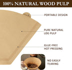 200 Count Unbleached Coffee Filters Natural Brown Cone Coffee Filter Paper for 3–8 Cup Drip Coffee Maker, Disposable Paper Coffee Filters for Pour Over Brewer & Coffee Machine