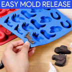 2 PCS Cowboy Chocolate Molds, Cowboy Hat, Boots, Saddle Shaped Cakesicle Molds Silicone, Western Party Theme, For Cupcakes, Cake Pops, Jellies, Chocolates, Candies(Blue,Red)