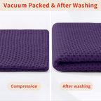 Homaxy 100% Cotton Waffle Weave Kitchen Dish Towels, Ultra Soft Absorbent Quick Drying Cleaning Towel, 13 x 28 Inches, 6-Pack, Eggplant